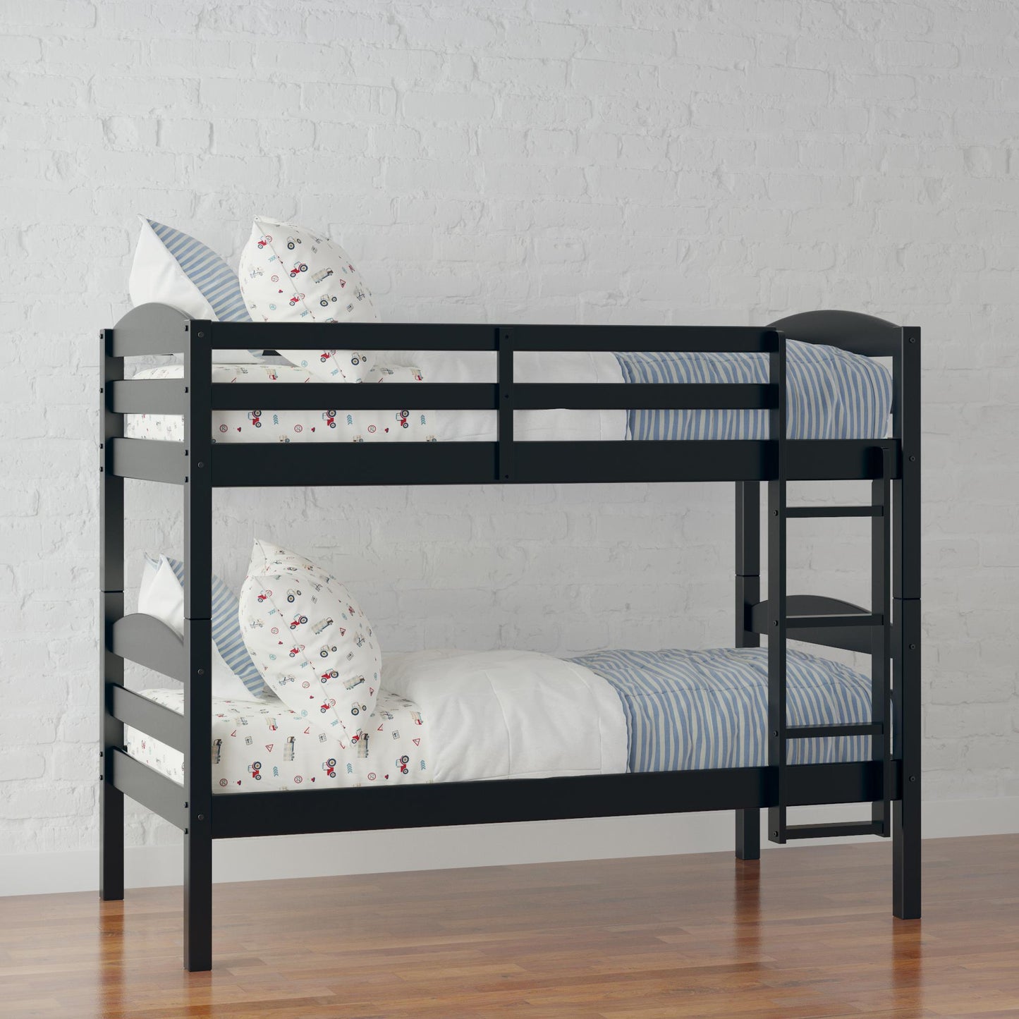 Better Homes & Gardens Leighton Wood Twin-Over-Twin Bunk Bed, Mocha