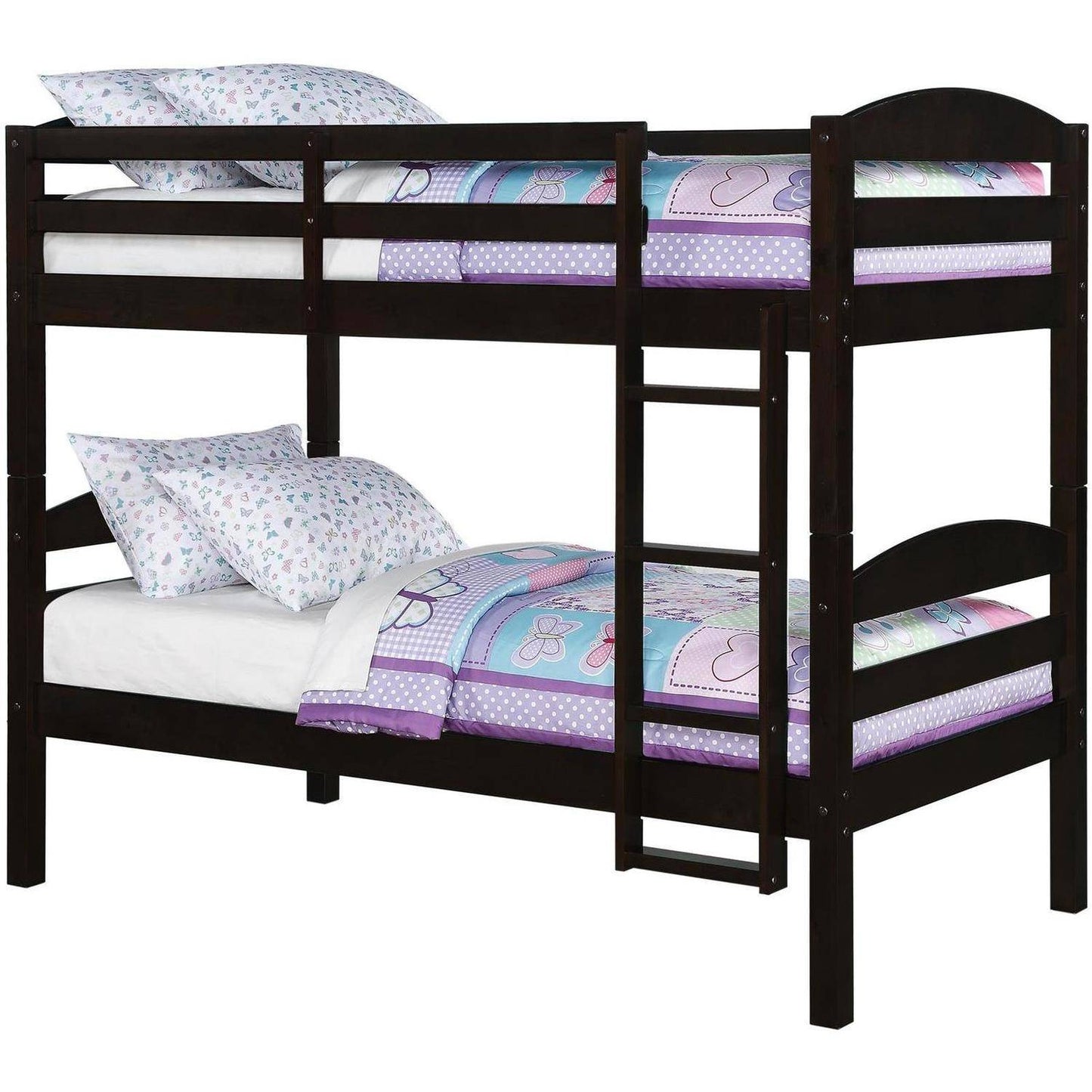 Better Homes & Gardens Leighton Wood Twin-Over-Twin Bunk Bed, Mocha