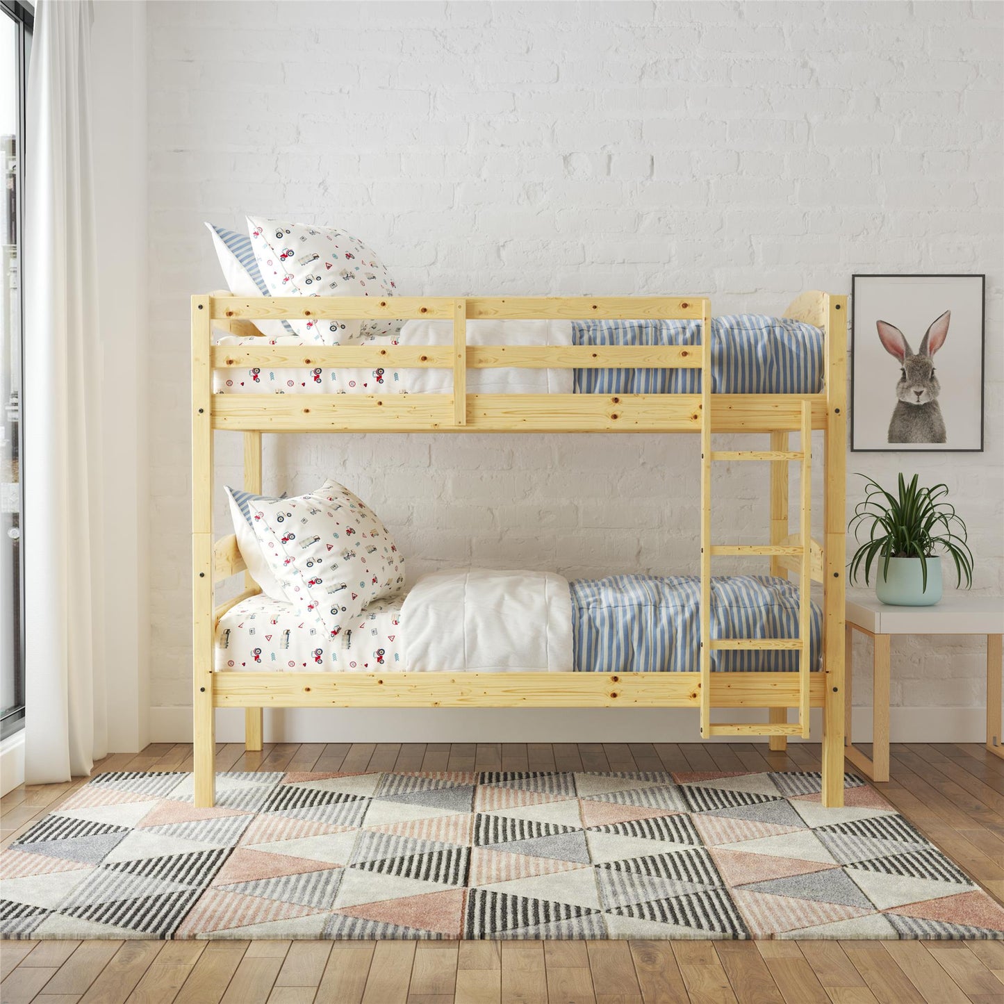 Better Homes & Gardens Leighton Wood Twin-Over-Twin Bunk Bed, Mocha