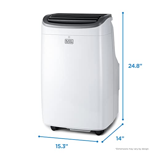 BLACK+DECKER 10,000 BTU Portable Air Conditioner up to 450 Sq. ft. with Remote Control, White