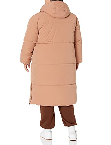 Amazon Essentials Women's Long Puffer Jacket (Available in Plus Size), Light Brown, XX-Large