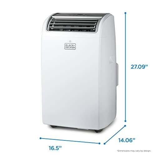 BLACK+DECKER 10,000 BTU Portable Air Conditioner up to 450 Sq. ft. with Remote Control, White