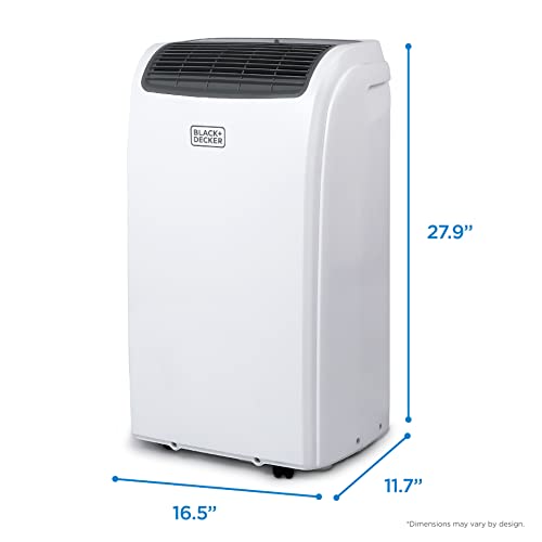 BLACK+DECKER 10,000 BTU Portable Air Conditioner up to 450 Sq. ft. with Remote Control, White