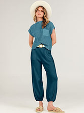 ANRABESS Women's Two Piece Outfits Sweater Sets Knit Pullover Tops and Casual Pants Tracksuit Matching Sets Loungewear 2023 Summer Fashion Clothes Sweat Suit 953qiankaqi-M Khaki White