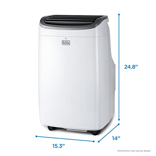 BLACK+DECKER 10,000 BTU Portable Air Conditioner up to 450 Sq. ft. with Remote Control, White