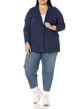 Amazon Essentials Women's Relaxed-Fit Soft Ponte Blazer, Navy, X-Large