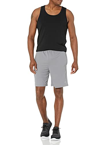 Amazon Essentials Men's Performance Tech Loose-Fit Shorts (Available in Big & Tall), Pack of 2, Black/Grey, Medium