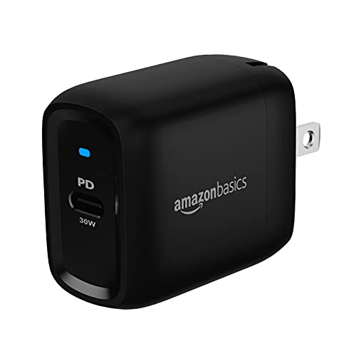 Amazon Basics 30W One-Port GaN USB-C Wall Charger with Power Delivery PD for Tablets