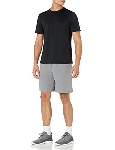 Amazon Essentials Men's Performance Tech Loose-Fit Shorts (Available in Big & Tall), Pack of 2, Black/Grey, Medium