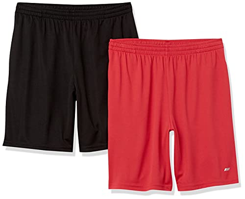 Amazon Essentials Men's Performance Tech Loose-Fit Shorts (Available in Big & Tall), Pack of 2, Black/Grey, Medium