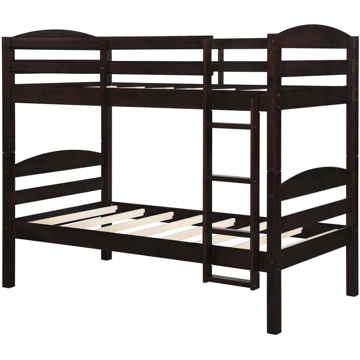 Better Homes & Gardens Leighton Wood Twin-Over-Twin Bunk Bed, Mocha