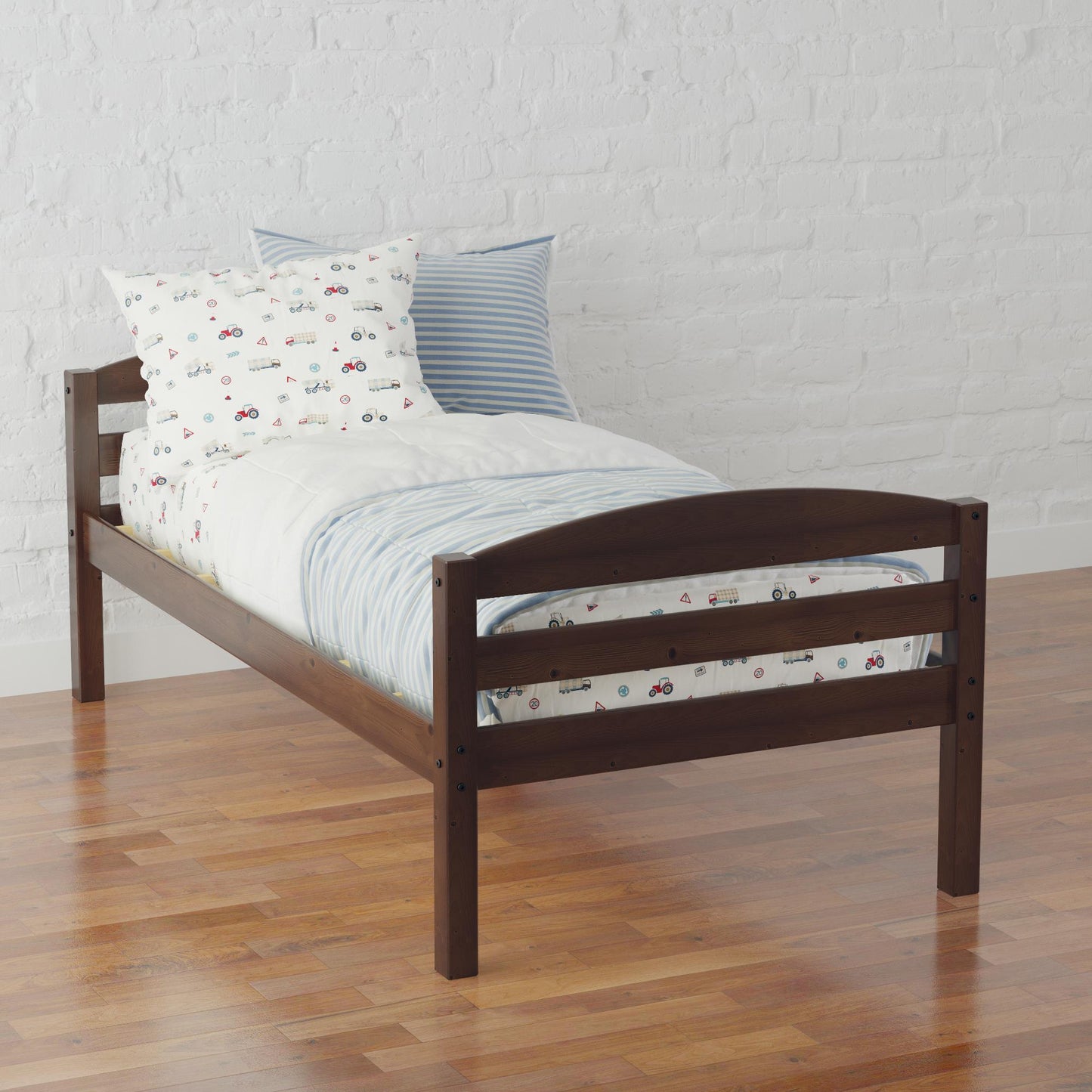 Better Homes & Gardens Leighton Wood Twin-Over-Twin Bunk Bed, Mocha