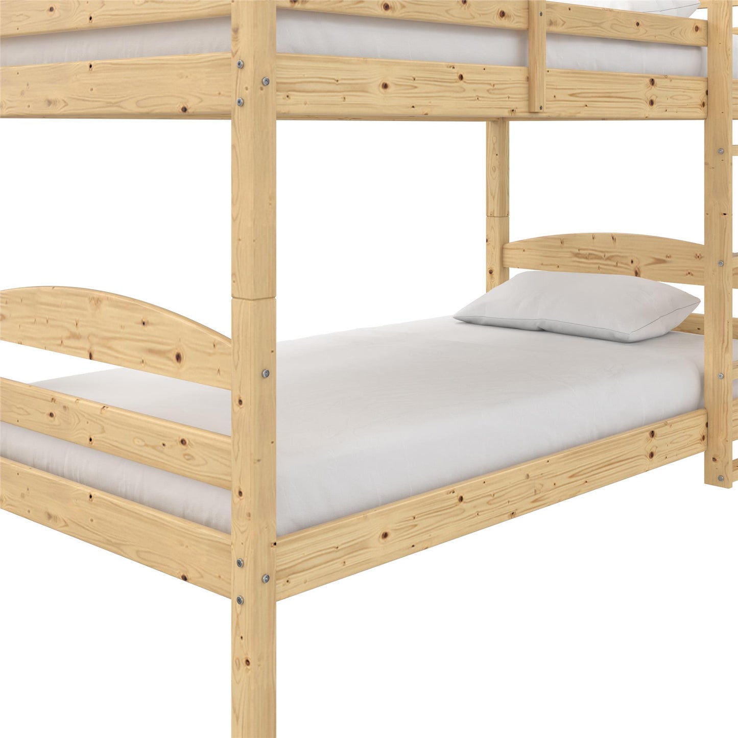 Better Homes & Gardens Leighton Wood Twin-Over-Twin Bunk Bed, Mocha