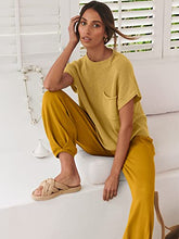 ANRABESS Women's Two Piece Outfits Sweater Sets Knit Pullover Tops and Casual Pants Tracksuit Matching Sets Loungewear 2023 Summer Fashion Clothes Sweat Suit 953qiankaqi-M Khaki White