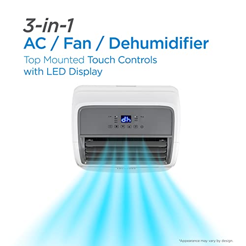 BLACK+DECKER 10,000 BTU Portable Air Conditioner up to 450 Sq. ft. with Remote Control, White