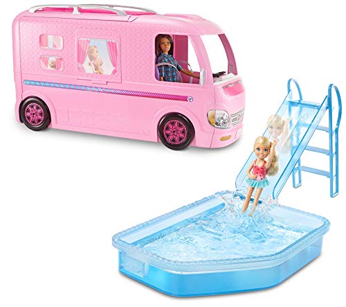 Barbie Camper Playset, Dreamcamper Toy Vehicle with 50 Accessories I