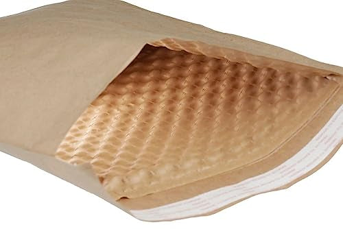 Bubble Wrap Paper Bubble Mailers, 0-6"x10", 400 Cushioned Envelopes Per Case, Up to 35% Recycled Content, Self-Sealing, Curbside Recyclable, Brown