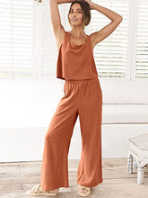 ANRABESS 2pc Outfits for Women Summer Casual Linen Lounge Matching Set Crop Top Wide Leg Long Pants Jumpsuit 2023 Spring Fashion Clothes Tracksuit 732jiezong-M