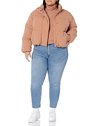 Amazon Essentials Women's Crop Puffer Jacket (Available in Plus Size), Neon Pink, 4X