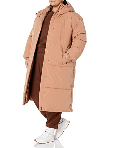Amazon Essentials Women's Long Puffer Jacket (Available in Plus Size), Light Brown, XX-Large