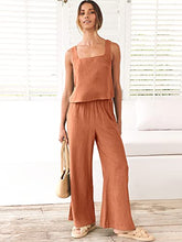 ANRABESS 2pc Outfits for Women Summer Casual Linen Lounge Matching Set Crop Top Wide Leg Long Pants Jumpsuit 2023 Spring Fashion Clothes Tracksuit 732jiezong-M