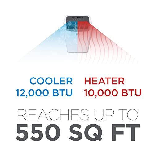 BLACK+DECKER 10,000 BTU Portable Air Conditioner up to 450 Sq. ft. with Remote Control, White