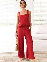 ANRABESS 2pc Outfits for Women Summer Casual Linen Lounge Matching Set Crop Top Wide Leg Long Pants Jumpsuit 2023 Spring Fashion Clothes Tracksuit 732jiezong-M