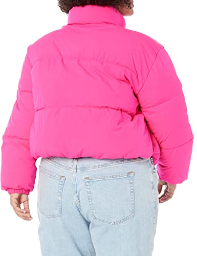 Amazon Essentials Women's Crop Puffer Jacket (Available in Plus Size), Neon Pink, 4X