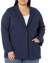 Amazon Essentials Women's Relaxed-Fit Soft Ponte Blazer, Navy, X-Large