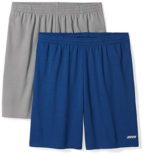 Amazon Essentials Men's Performance Tech Loose-Fit Shorts (Available in Big & Tall), Pack of 2, Black/Grey, Medium
