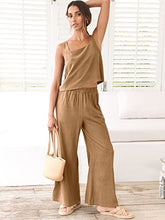 ANRABESS 2pc Outfits for Women Summer Casual Linen Lounge Matching Set Crop Top Wide Leg Long Pants Jumpsuit 2023 Spring Fashion Clothes Tracksuit 732jiezong-M