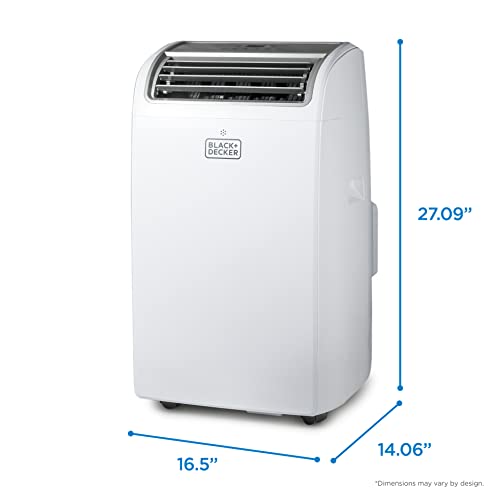 BLACK+DECKER 10,000 BTU Portable Air Conditioner up to 450 Sq. ft. with Remote Control, White
