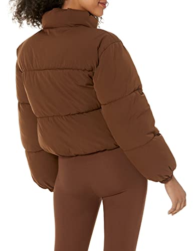 Amazon Essentials Women's Crop Puffer Jacket (Available in Plus Size), Neon Pink, 4X