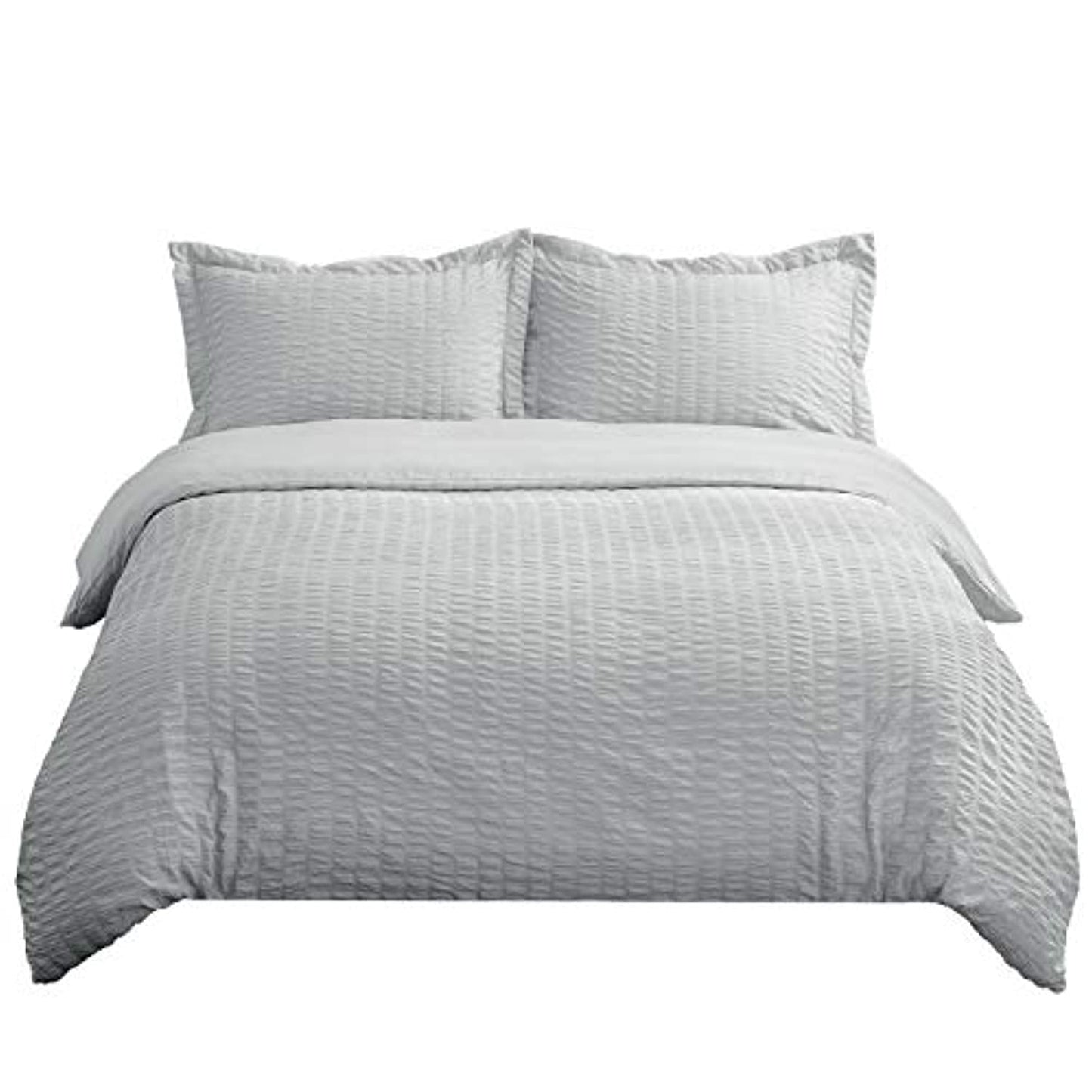 Bedsure Duvet Cover Set King Size (104 x 90 inches) - Seersucker Stripe