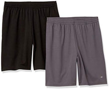 Amazon Essentials Men's Performance Tech Loose-Fit Shorts (Available in Big & Tall), Pack of 2, Black/Grey, Medium