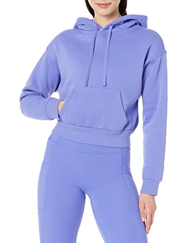 Amazon Essentials Women's Crop Hoodie Sweatshirt (Available in Plus Size), Purple Blue, Medium