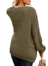 Astylish Women Open Front Long Sleeve Chunky Knit Cardigan Sweaters