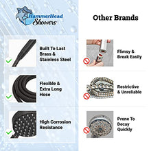 ALL METAL Handheld Shower Head with Hose and Brass Holder