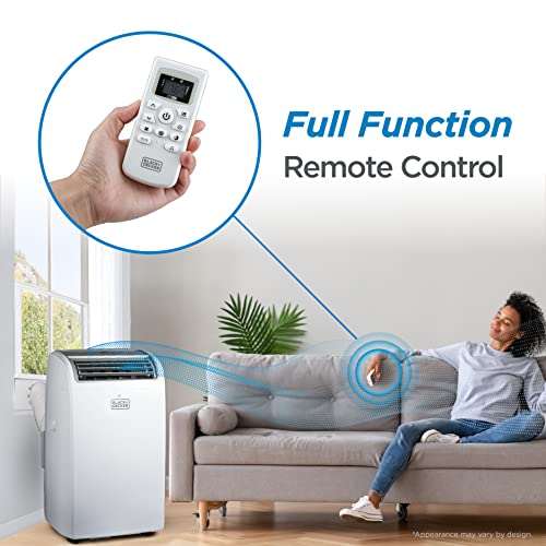 BLACK+DECKER 10,000 BTU Portable Air Conditioner up to 450 Sq. ft. with Remote Control, White