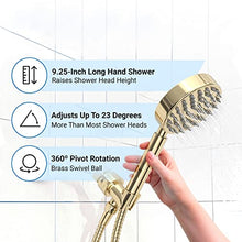 ALL METAL Handheld Shower Head with Hose and Brass Holder