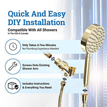 ALL METAL Handheld Shower Head with Hose and Brass Holder