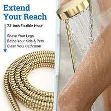 ALL METAL Handheld Shower Head with Hose and Brass Holder