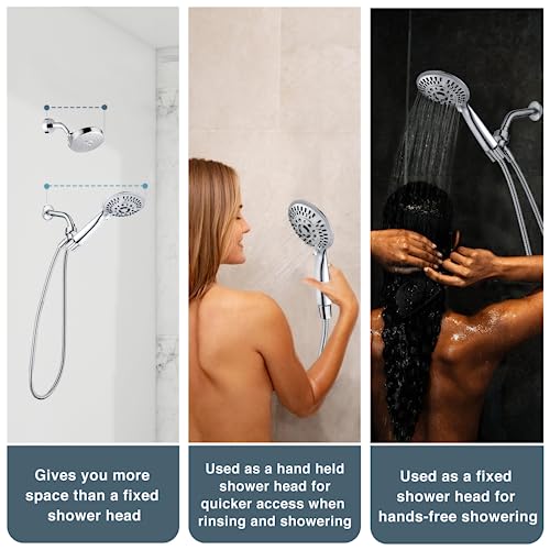 BRIGHT SHOWERS  9 Spray Settings Handheld Shower Head