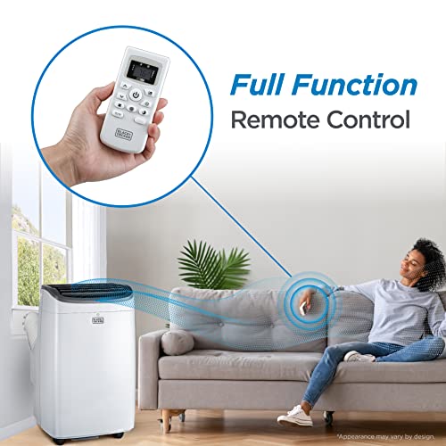 BLACK+DECKER 10,000 BTU Portable Air Conditioner up to 450 Sq. ft. with Remote Control, White