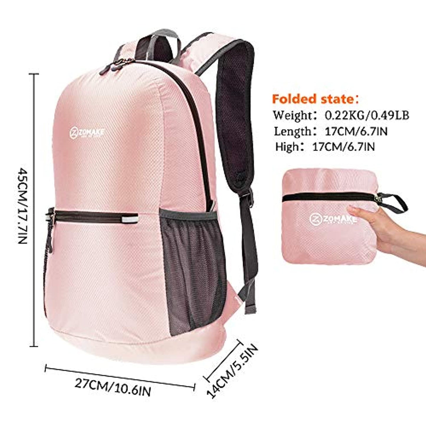 ZOMAKE Ultra Lightweight Packable Backpack