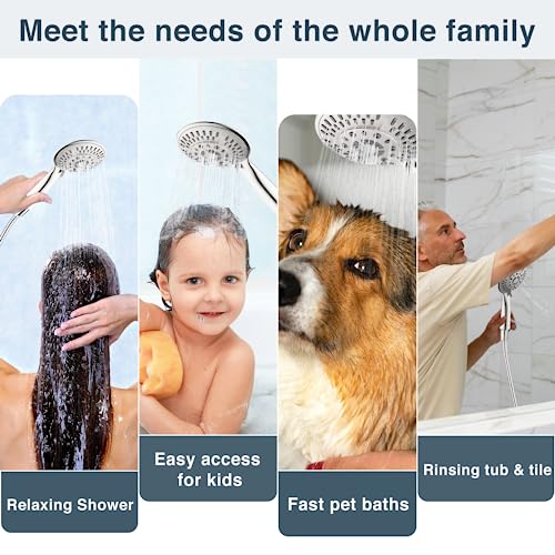 BRIGHT SHOWERS  9 Spray Settings Handheld Shower Head