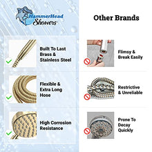 ALL METAL Handheld Shower Head with Hose and Brass Holder