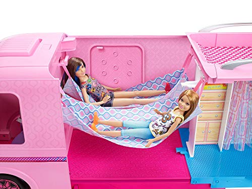 Barbie Camper Playset, Dreamcamper Toy Vehicle with 50 Accessories I