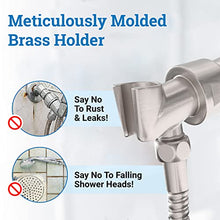 ALL METAL Handheld Shower Head with Hose and Brass Holder