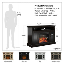 Ameriwood Home Chicago Electric Fireplace TV Console for TVs up to a 55", Natural